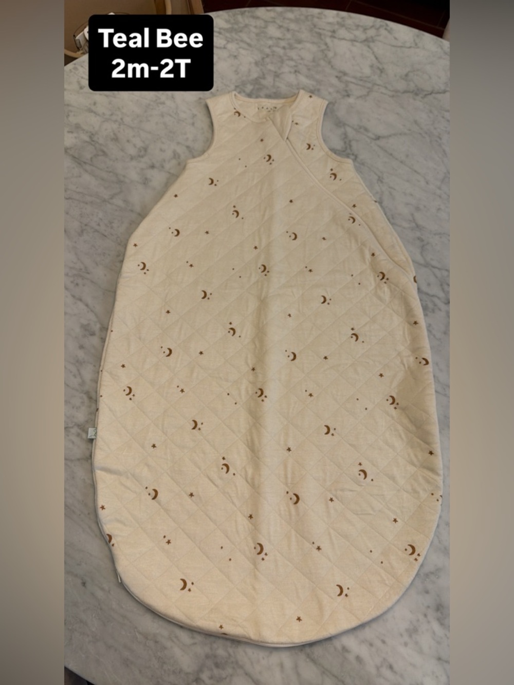 Tealbee Cream Moon & Stars Quilted Sleep Sack for Kids Dreambag